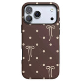Teddy Bows | Brown Polka Dot Case