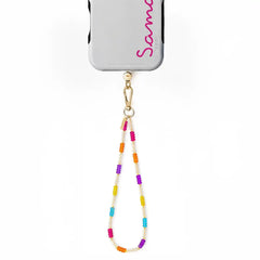 Rainbow Beaded Wristlet Phone Chain | Love Island x Casely